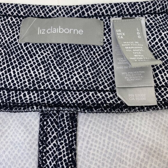 Women's Liz Claiborne Polka Dot Skirt Size L Black White Prop Waist - Picture 4 of 4